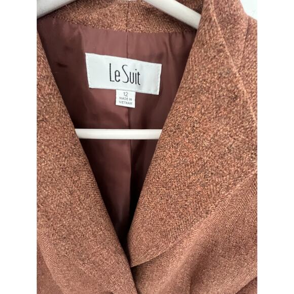Le Suit Women's 12 Blazer/Jacket Siena Brown 3 Button, Equestrian, Career - Picture 4 of 6